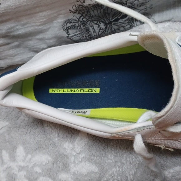 White and Coverse Gold Star Sneakers - Picture 5 of 11